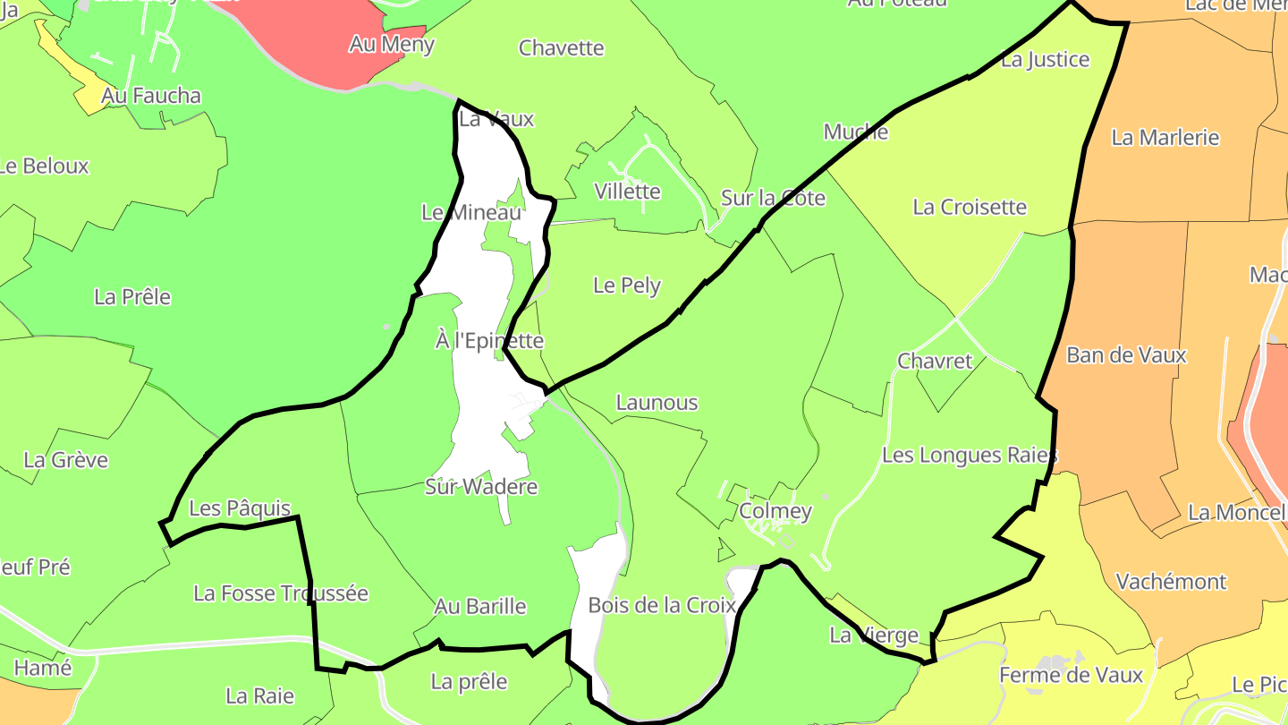 Carte des prix de l'immobilier Colmey