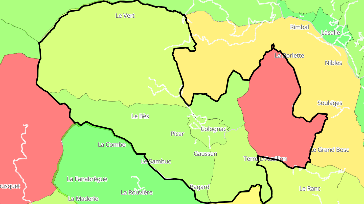 Carte des prix de l'immobilier Colognac