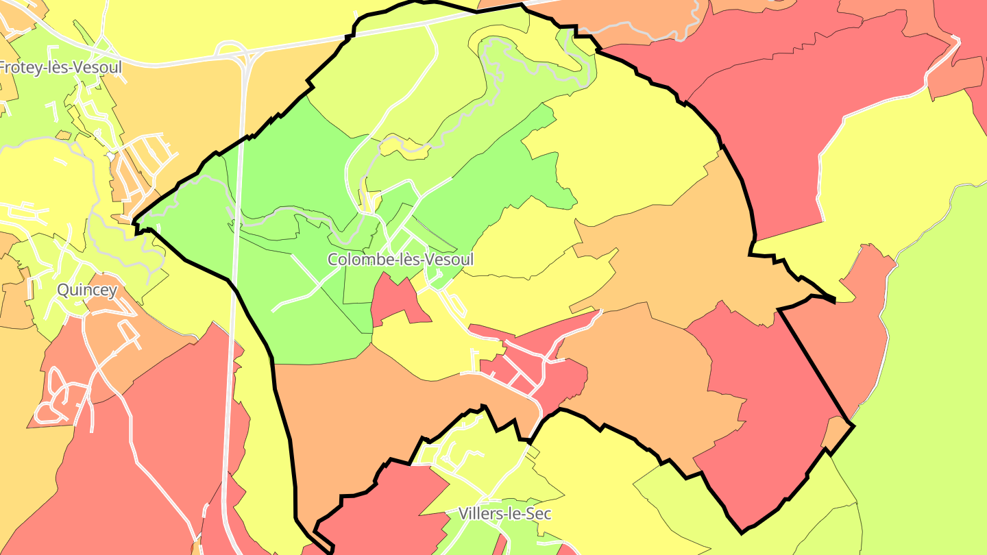 Carte des prix de l'immobilier Colombe-lès-Vesoul