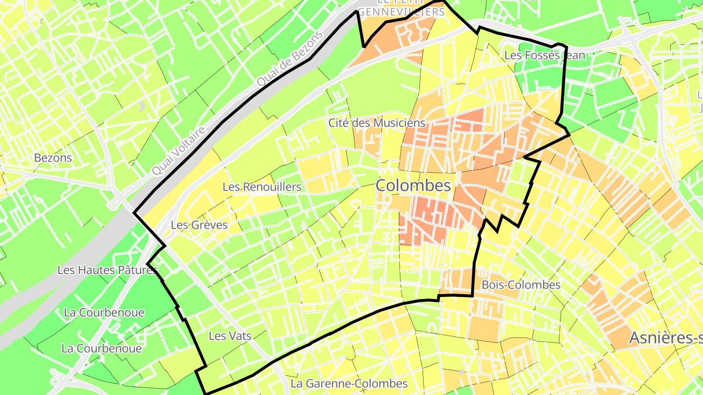 Carte des prix de l'immobilier Colombes