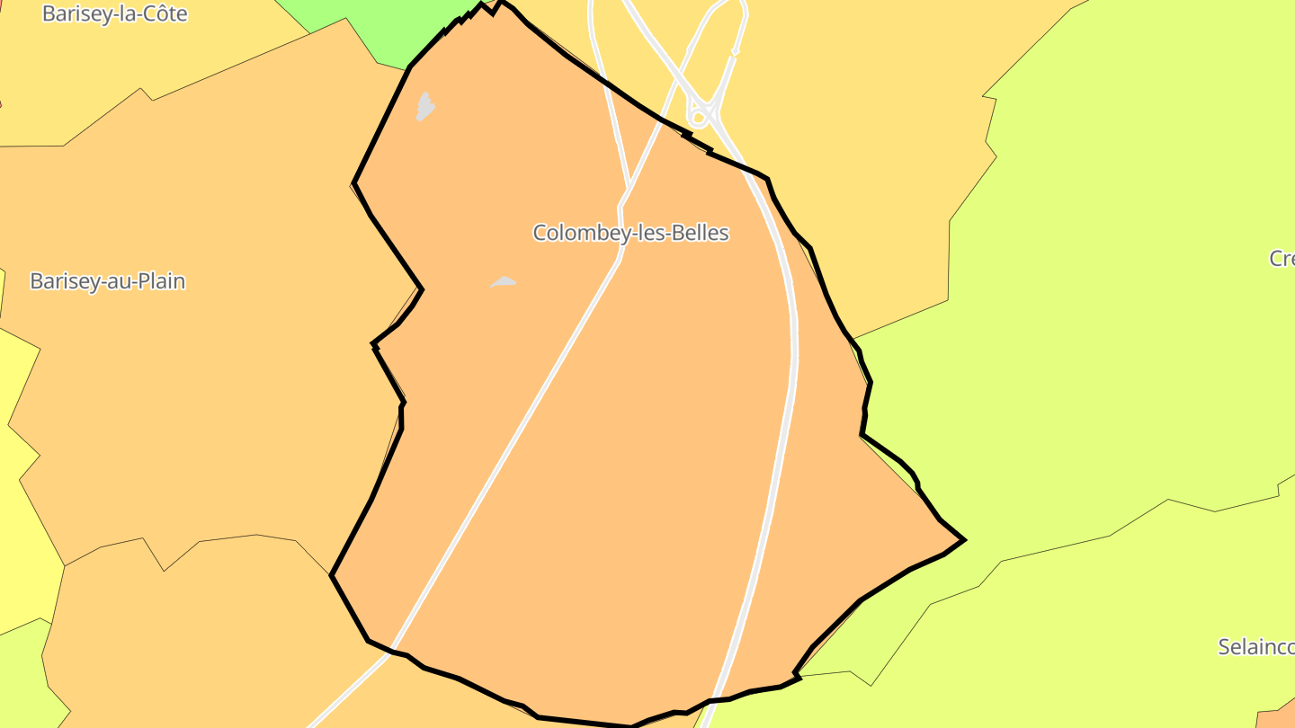Carte des prix de l'immobilier Colombey-les-Belles