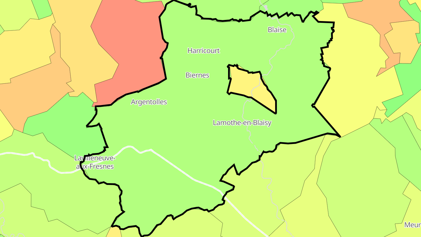 Carte des prix de l'immobilier Colombey-les-Deux-Églises