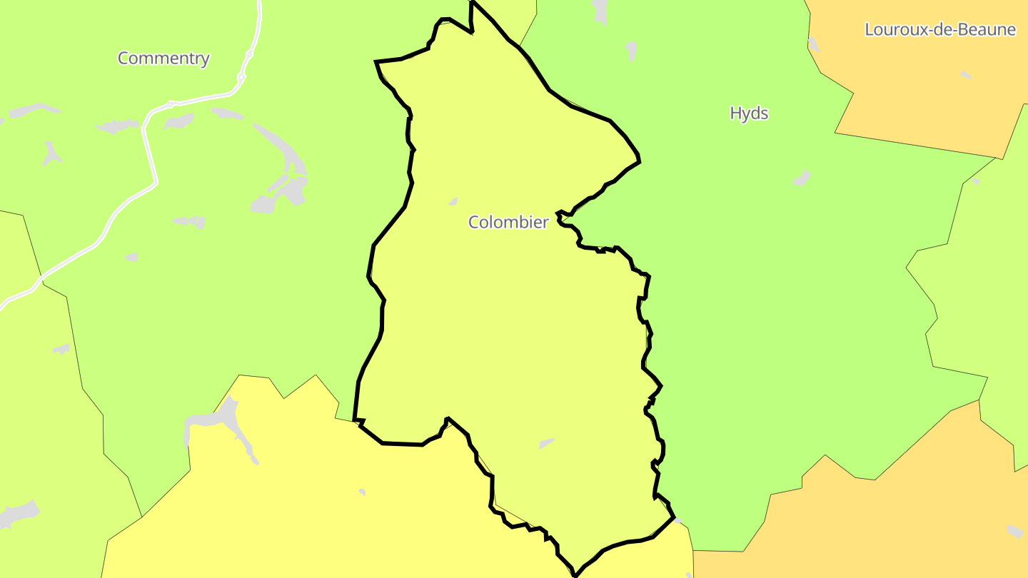 Carte des prix de l'immobilier Colombier