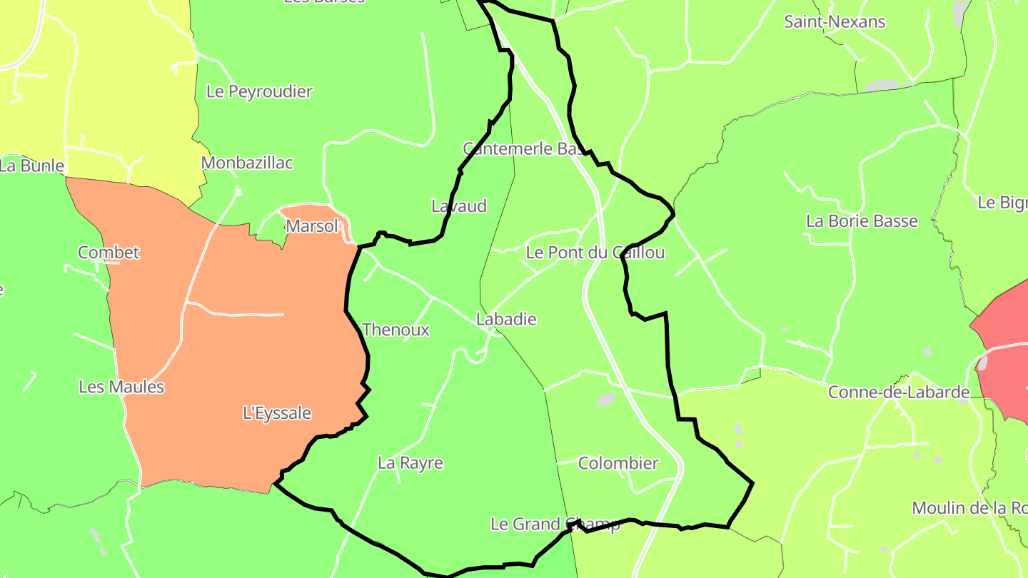 Carte des prix de l'immobilier Colombier