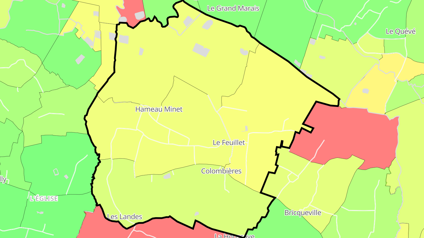 Carte des prix de l'immobilier Colombières