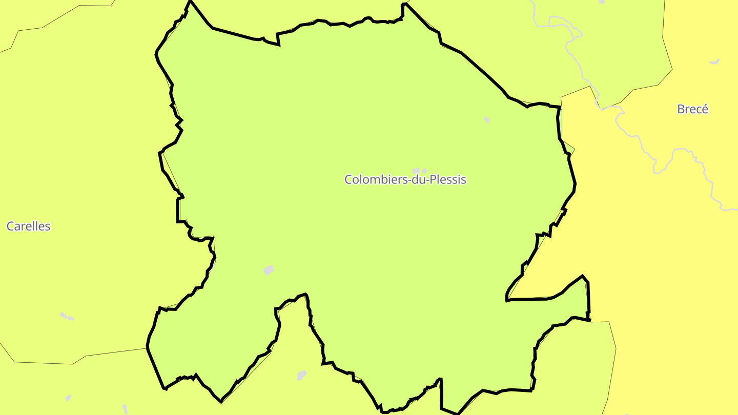 Carte des prix de l'immobilier Colombiers-du-Plessis