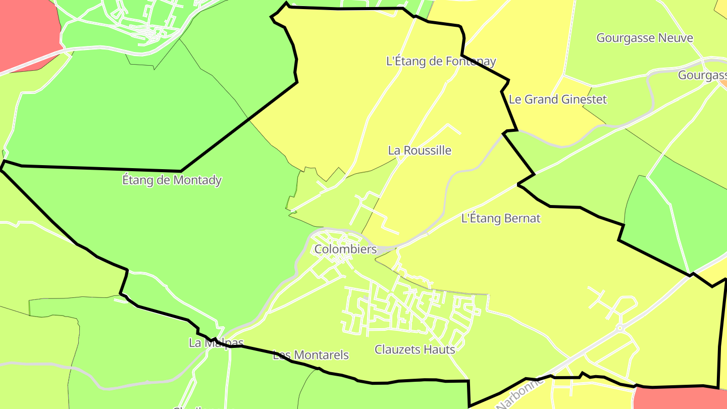 Carte des prix de l'immobilier Colombiers