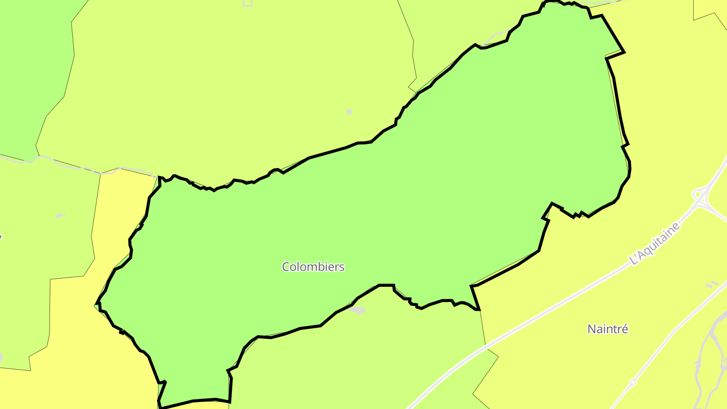 Carte des prix de l'immobilier Colombiers