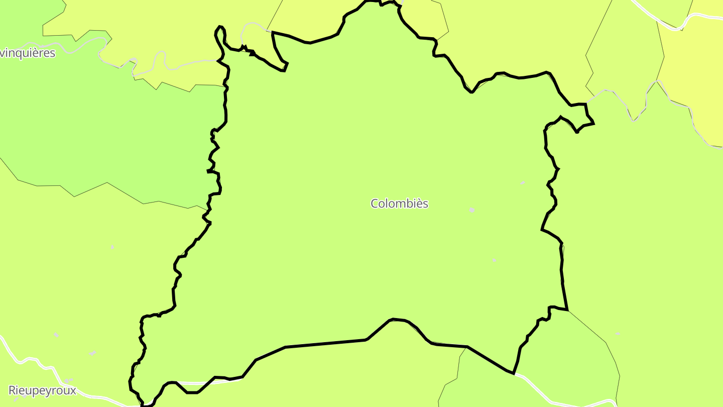 Carte des prix de l'immobilier Colombiès