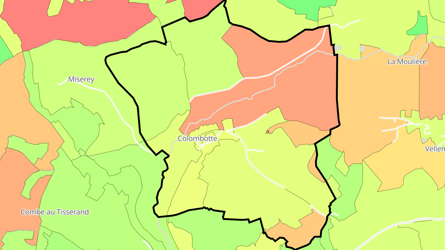 Carte des prix de l'immobilier Colombotte