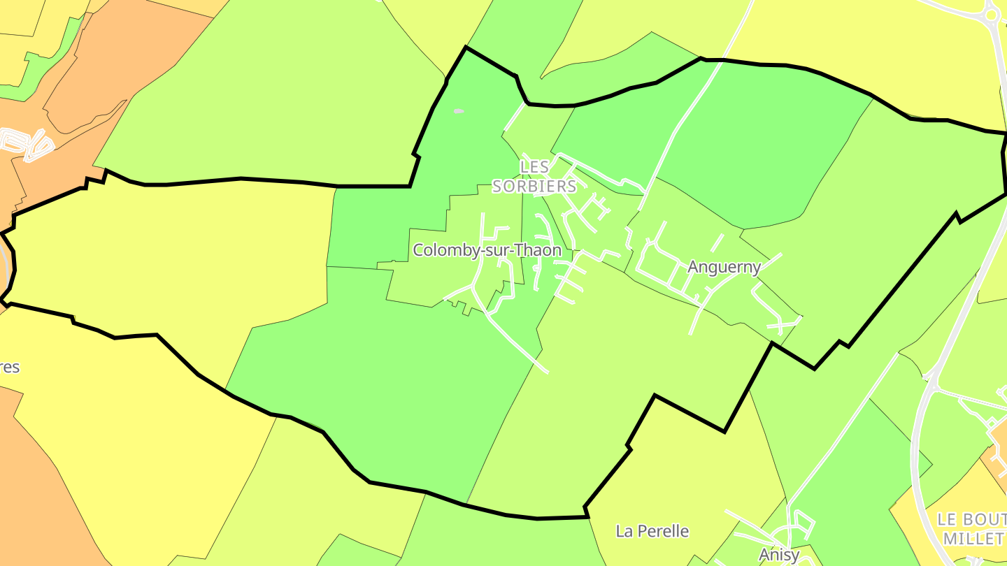 Carte des prix de l'immobilier Colomby-Anguerny