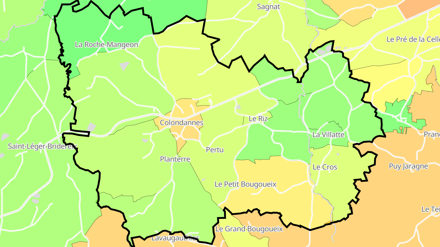 Carte des prix de l'immobilier Colondannes