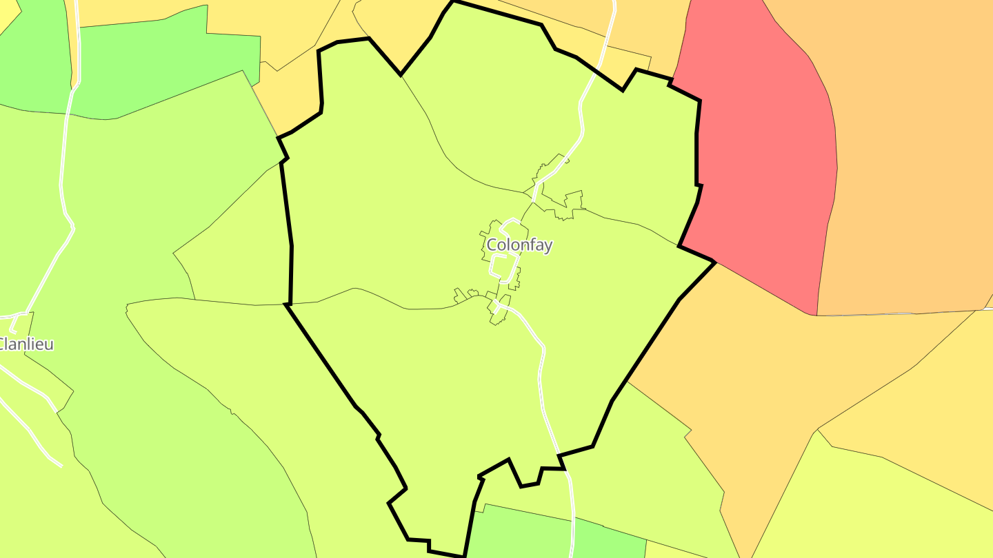 Carte des prix de l'immobilier Colonfay
