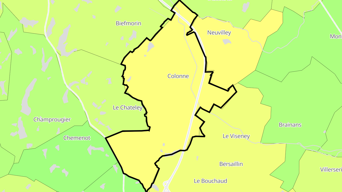 Carte des prix de l'immobilier Colonne