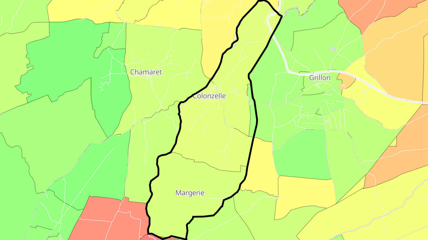 Carte des prix de l'immobilier Colonzelle