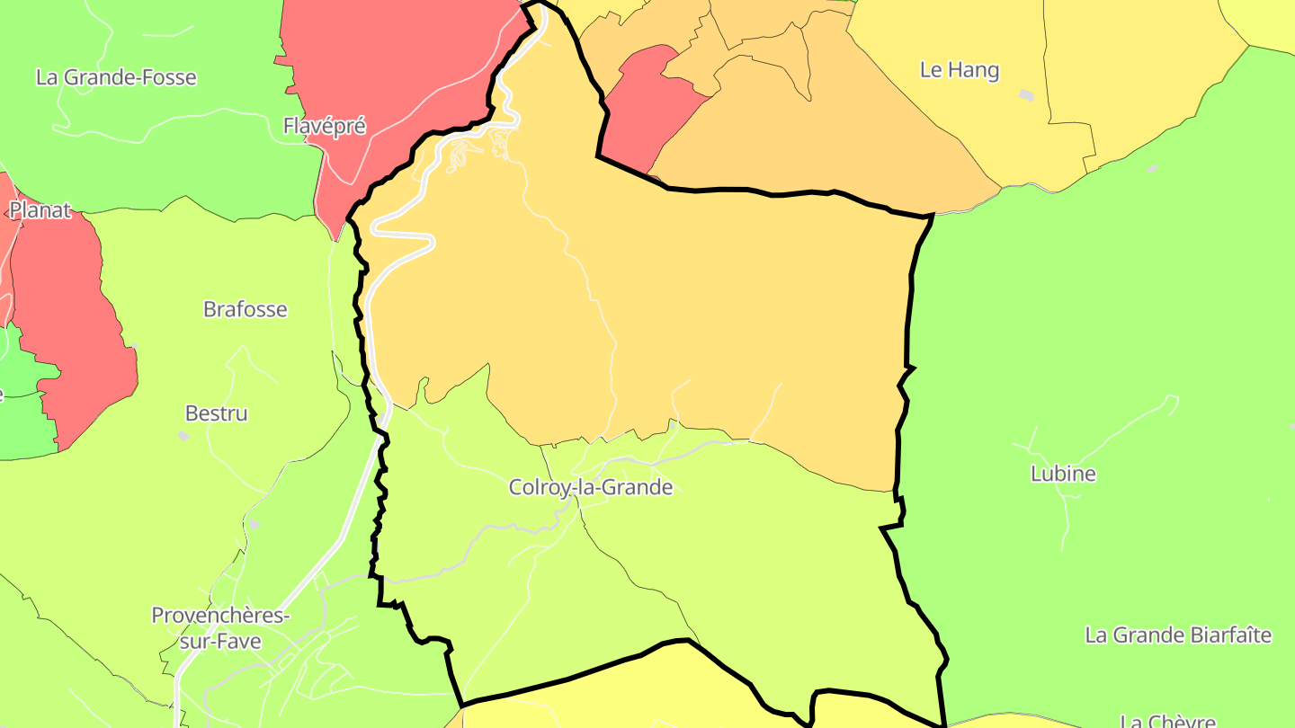 Carte des prix de l'immobilier Colroy-la-Grande