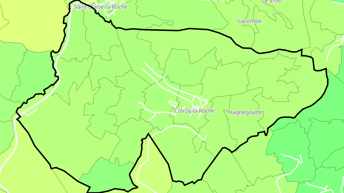 Carte des prix de l'immobilier Colroy-la-Roche