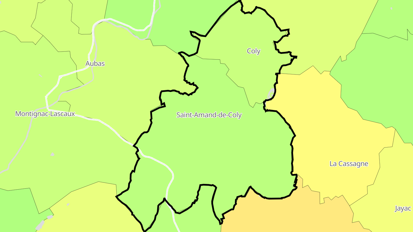 Carte des prix de l'immobilier Coly-Saint-Amand