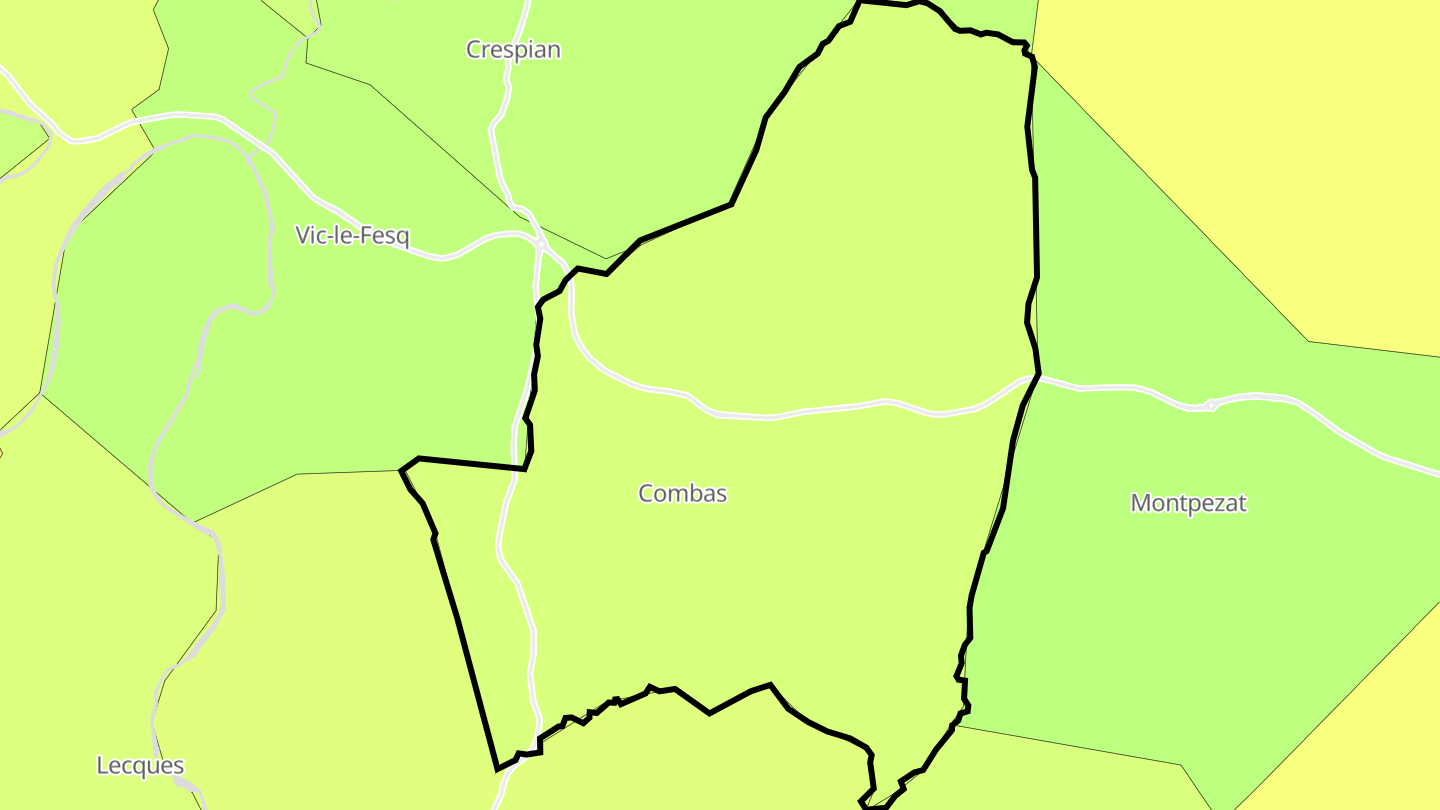 Carte des prix de l'immobilier Combas