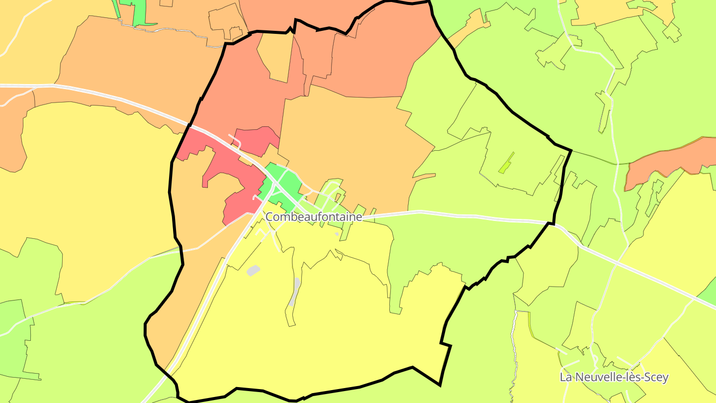 Carte des prix de l'immobilier Combeaufontaine