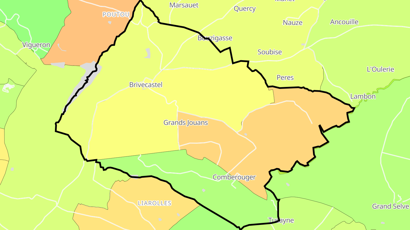 Carte des prix de l'immobilier Comberouger