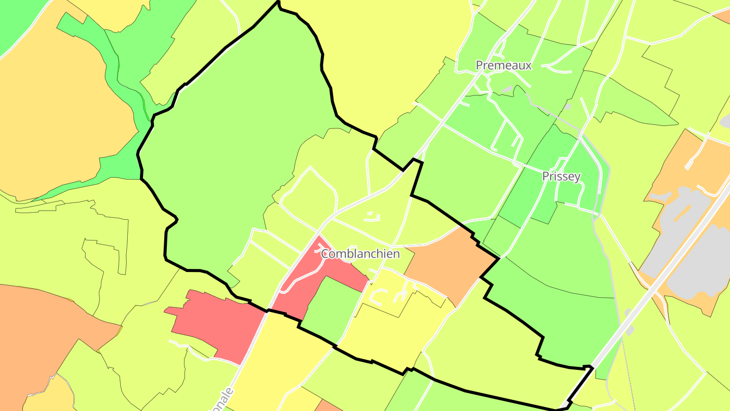 Carte des prix de l'immobilier Comblanchien