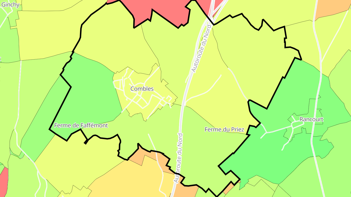 Carte des prix de l'immobilier Combles