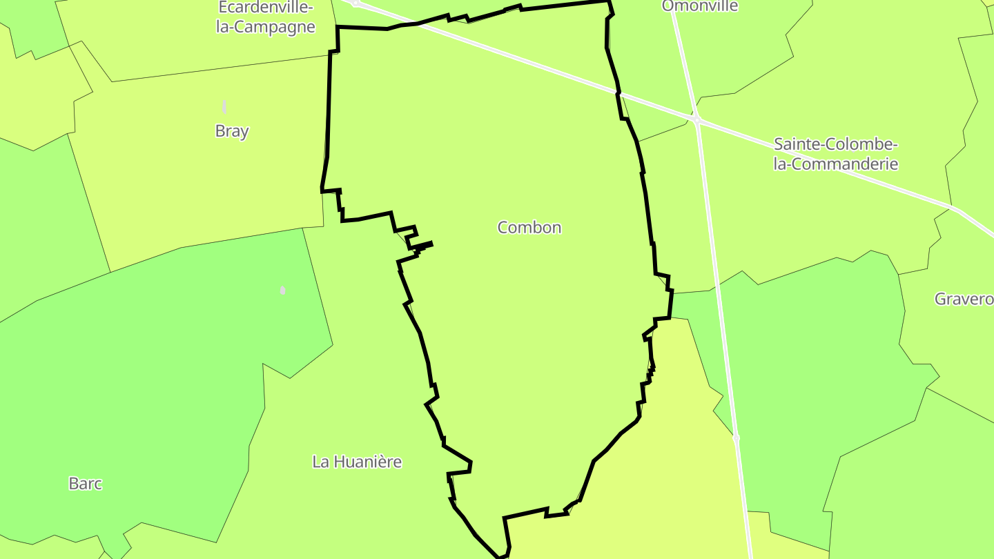 Carte des prix de l'immobilier Combon