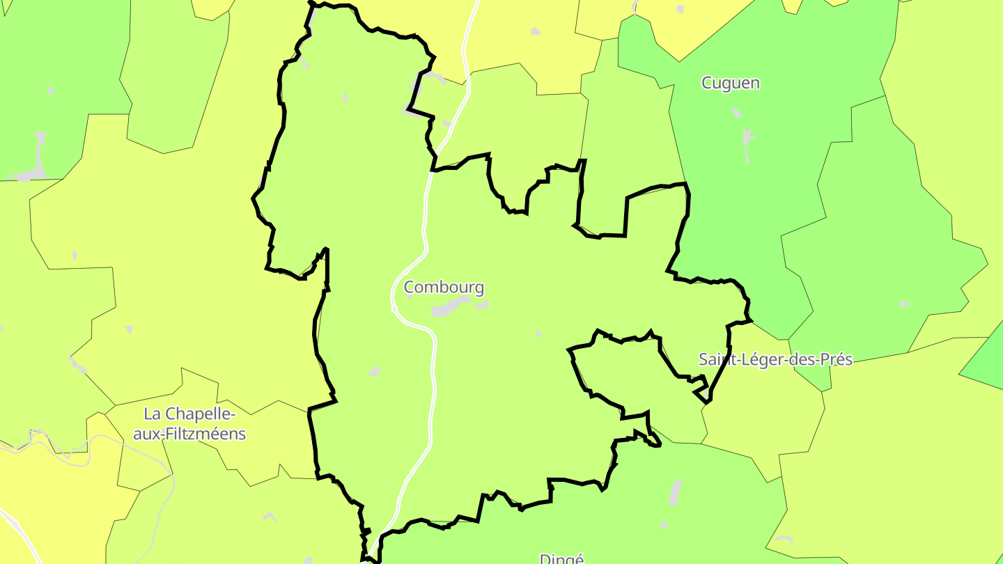 Carte des prix de l'immobilier Combourg