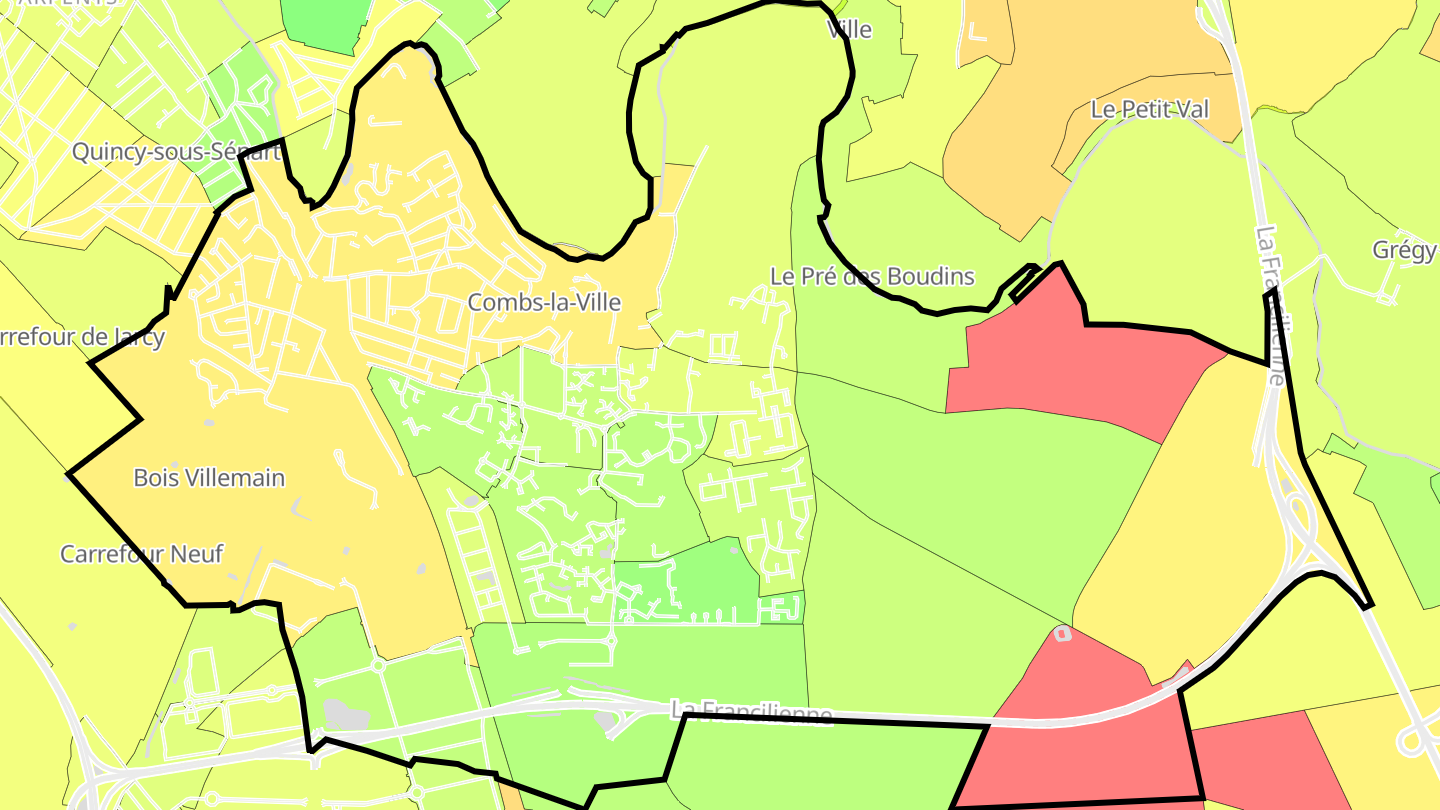 Carte des prix de l'immobilier Combs-la-Ville