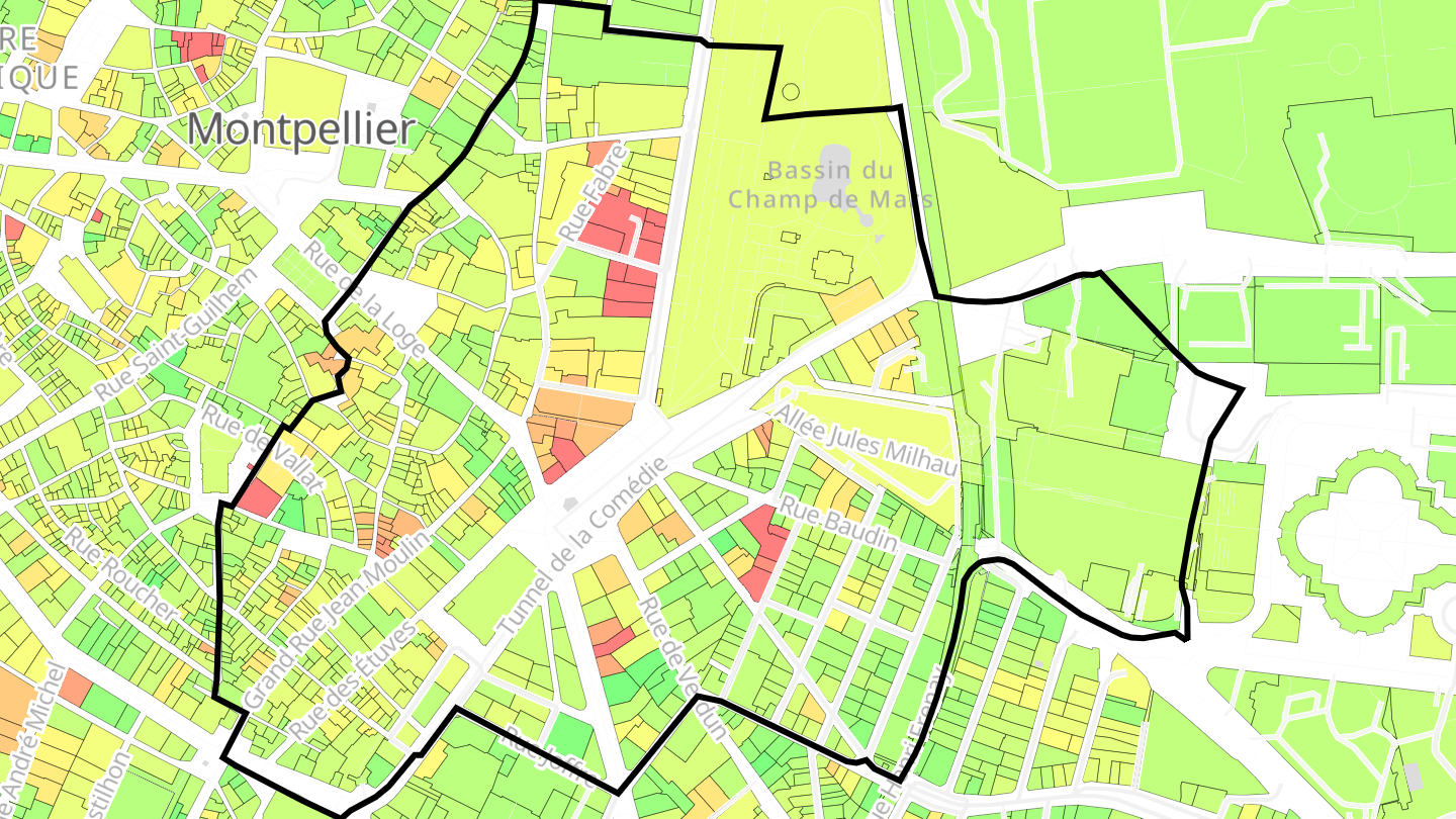 Carte des prix de l'immobilier Comédie