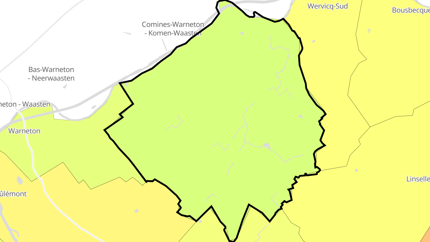 Carte des prix de l'immobilier Comines