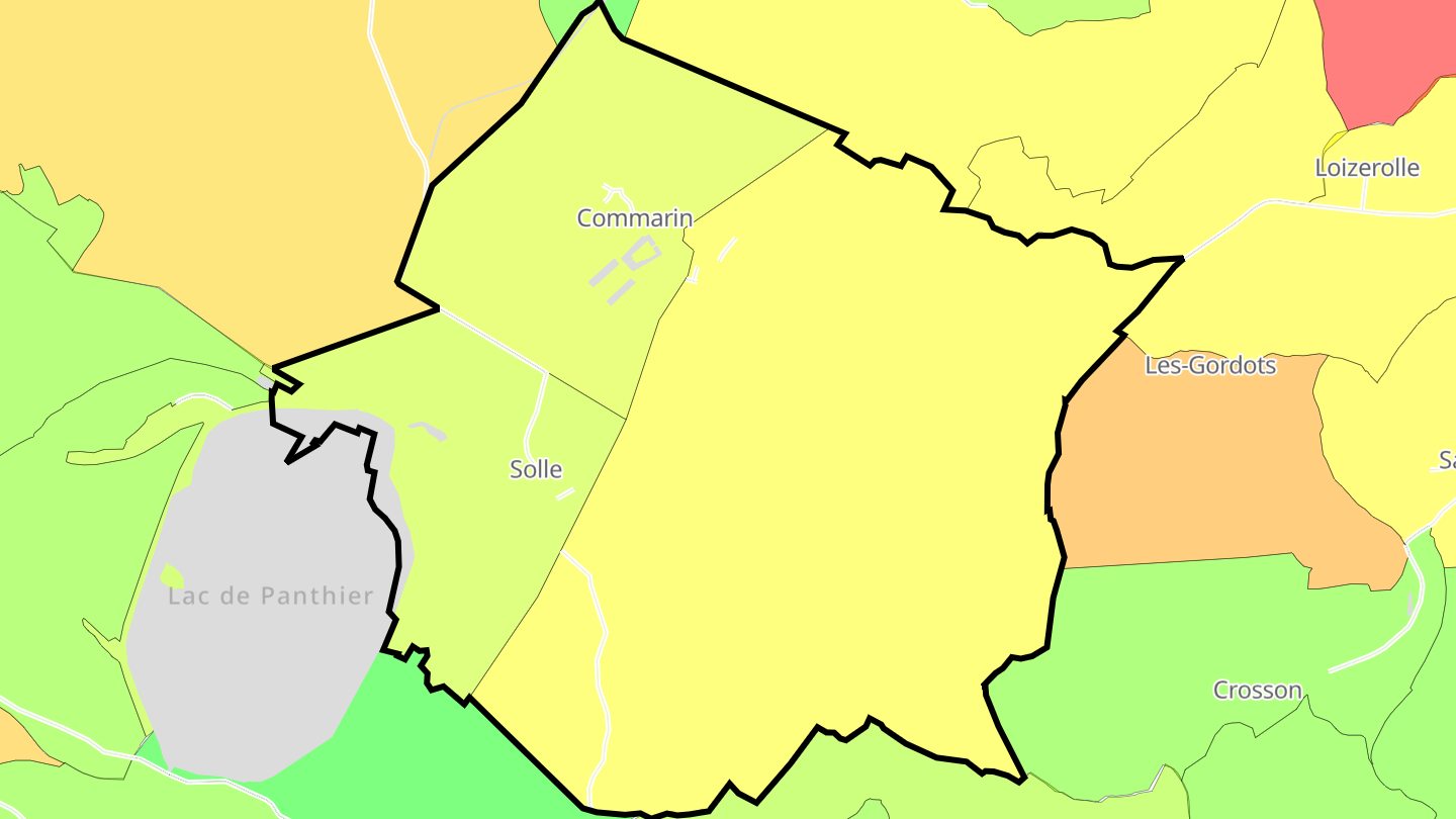Carte des prix de l'immobilier Commarin