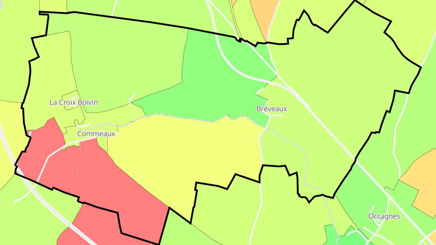 Carte des prix de l'immobilier Commeaux