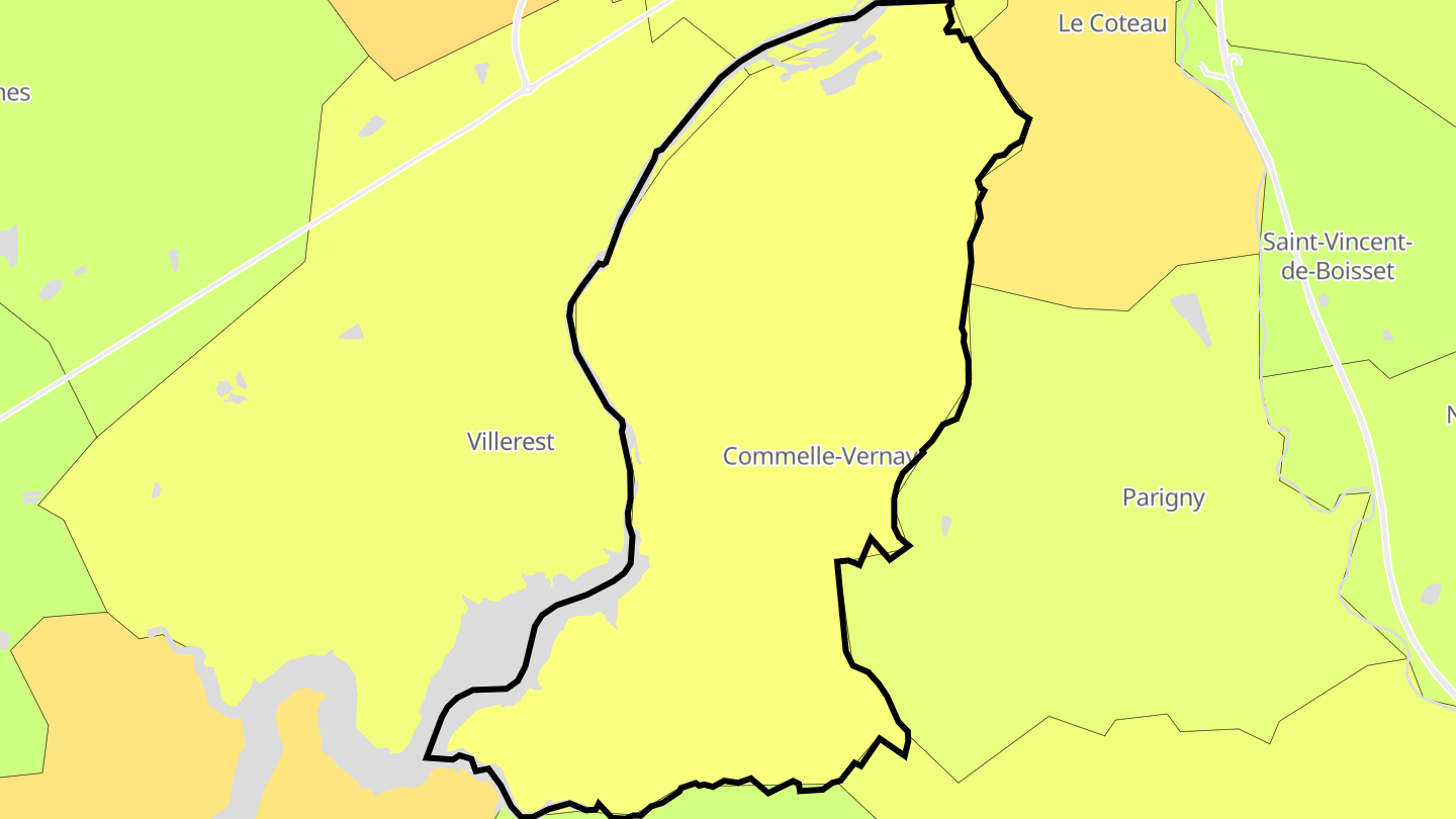 Carte des prix de l'immobilier Commelle-Vernay