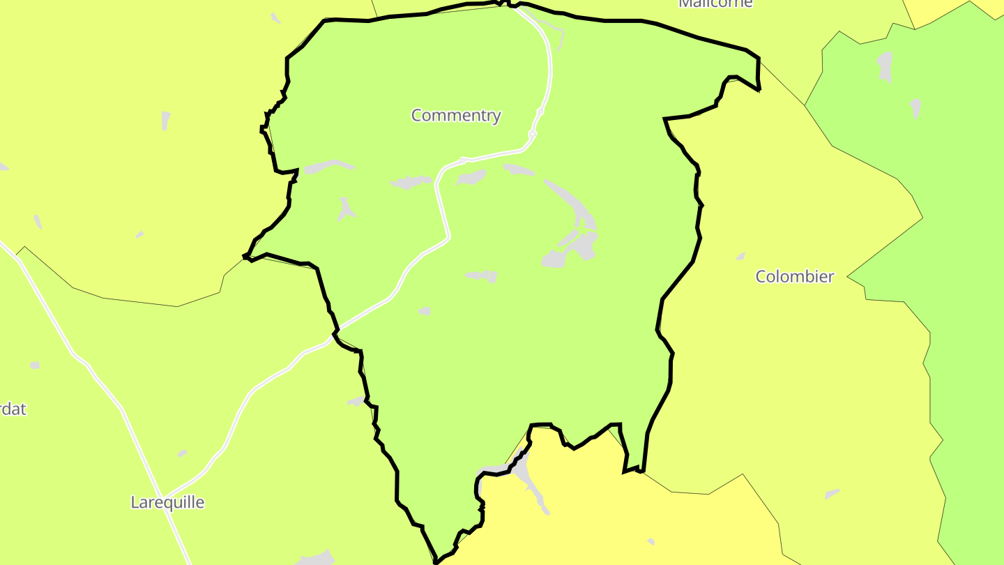 Carte des prix de l'immobilier Commentry