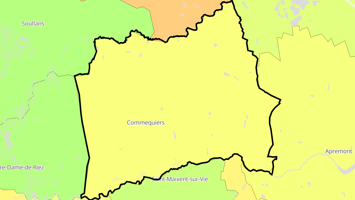 Carte des prix de l'immobilier Commequiers