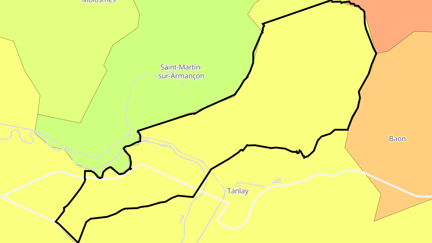 Carte des prix de l'immobilier Commissey