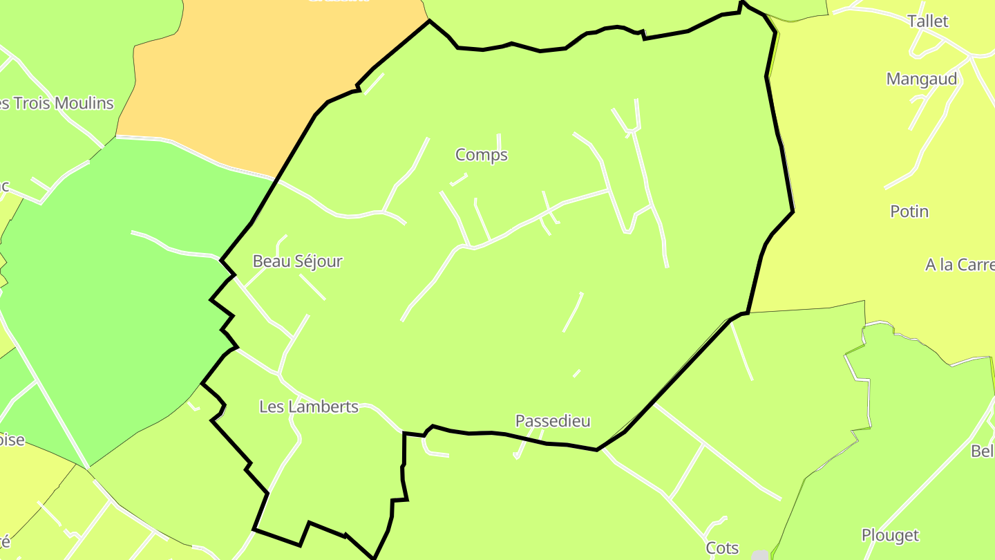Carte des prix de l'immobilier Comps