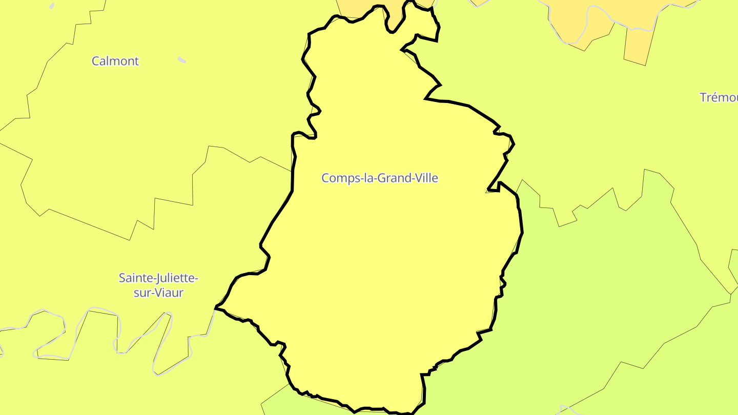 Carte des prix de l'immobilier Comps-la-Grand-Ville