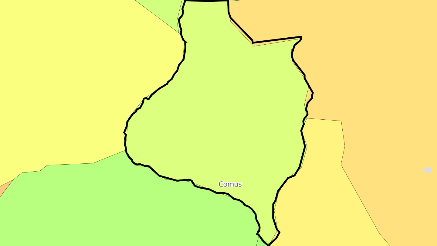 Carte des prix de l'immobilier Comus