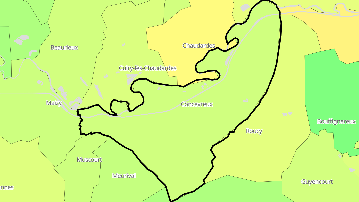 Carte des prix de l'immobilier Concevreux