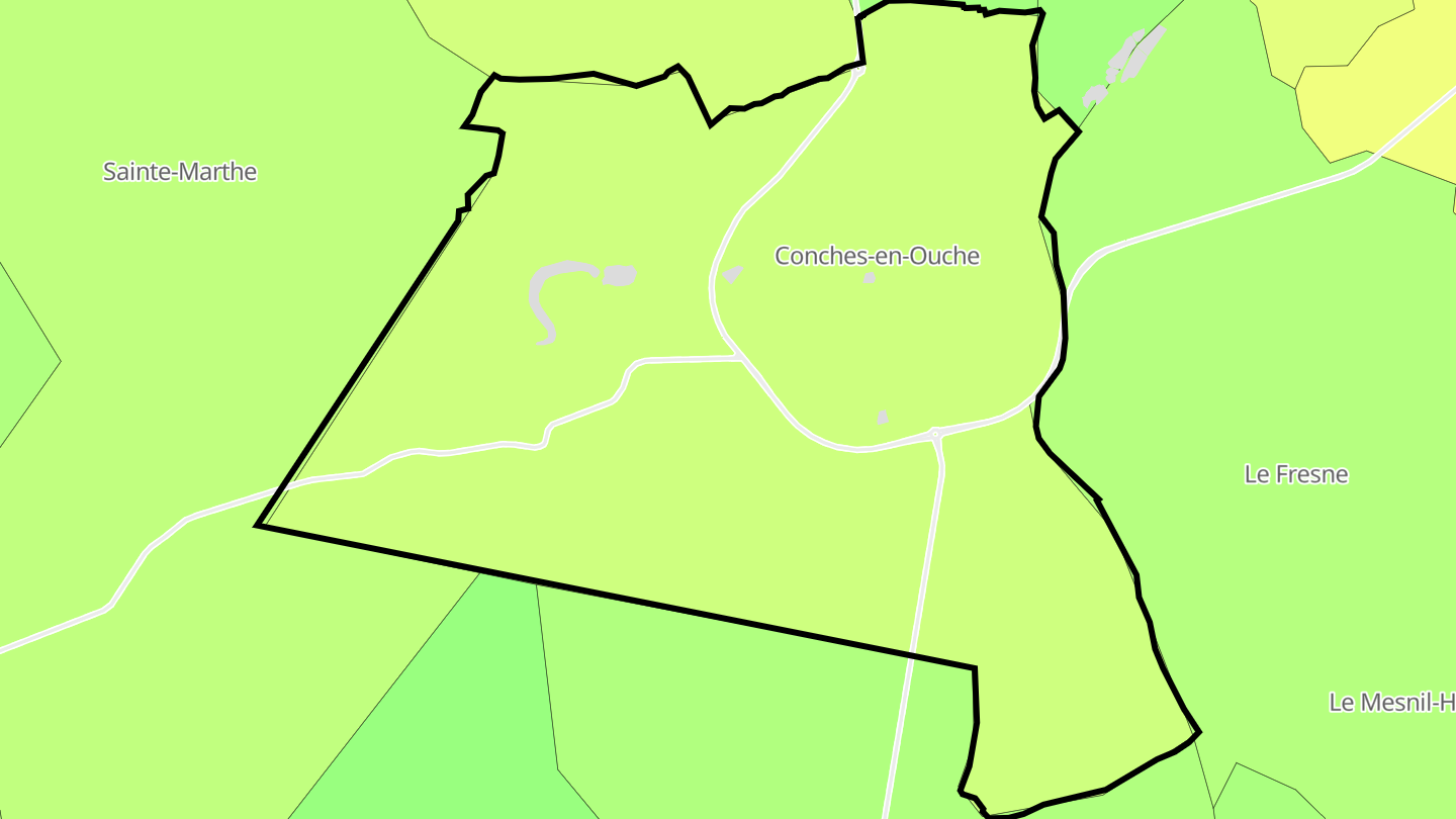 Carte des prix de l'immobilier Conches-en-Ouche