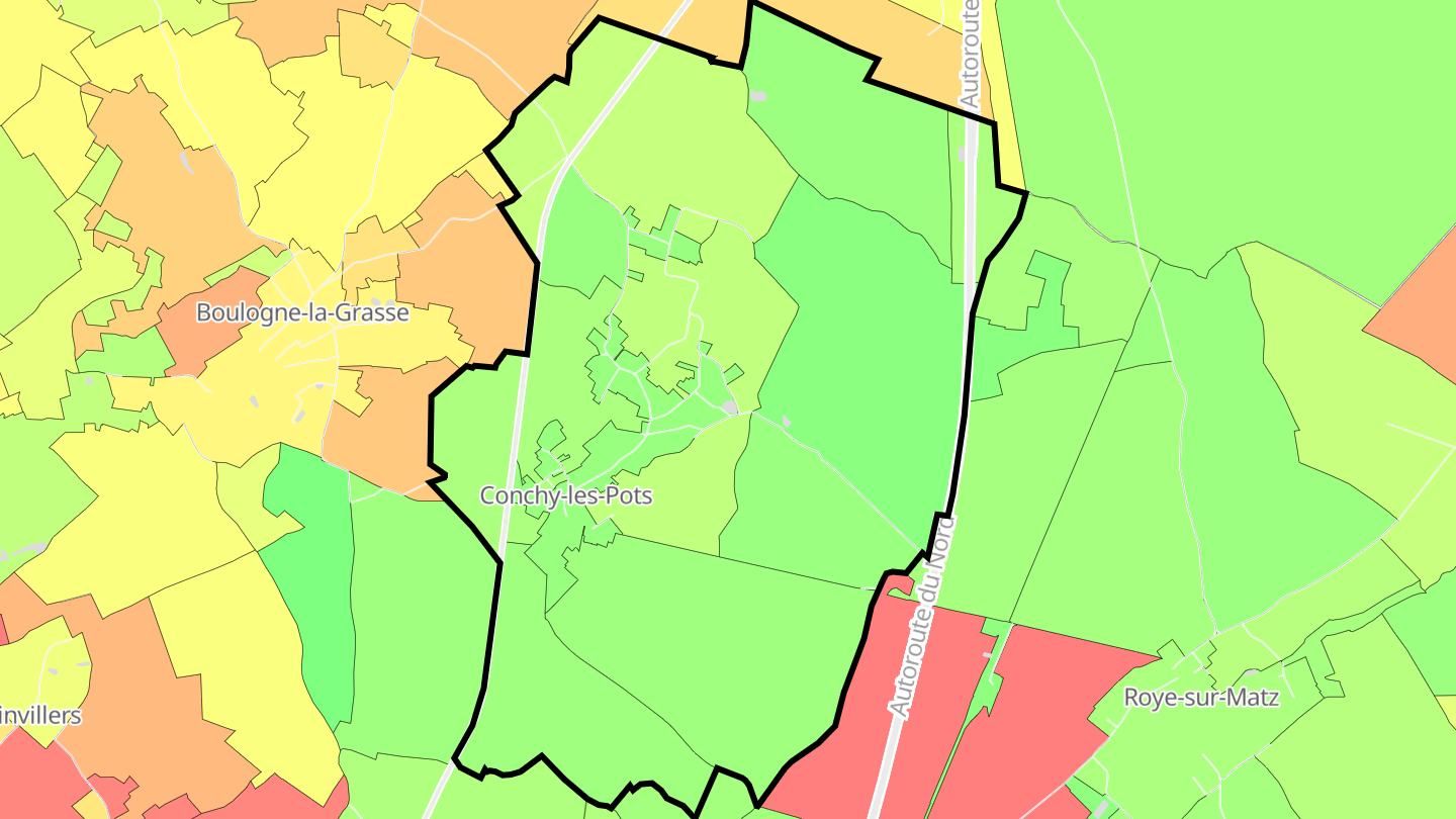 Carte des prix de l'immobilier Conchy-les-Pots