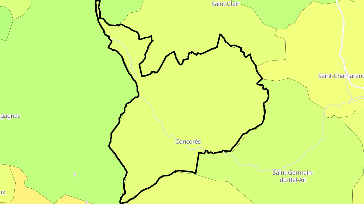 Carte des prix de l'immobilier Concorès