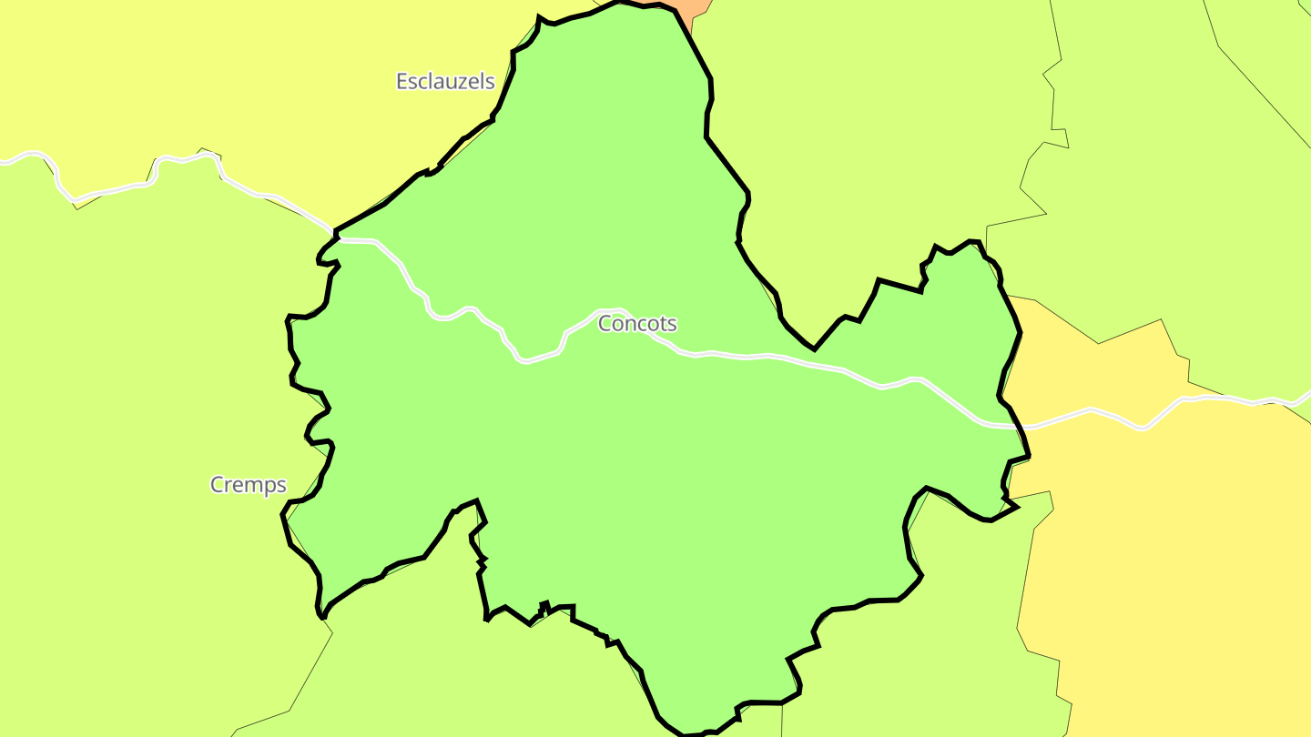 Carte des prix de l'immobilier Concots