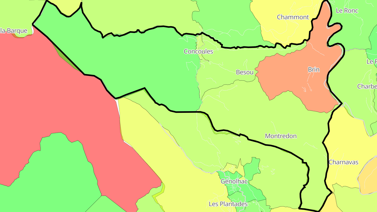 Carte des prix de l'immobilier Concoules