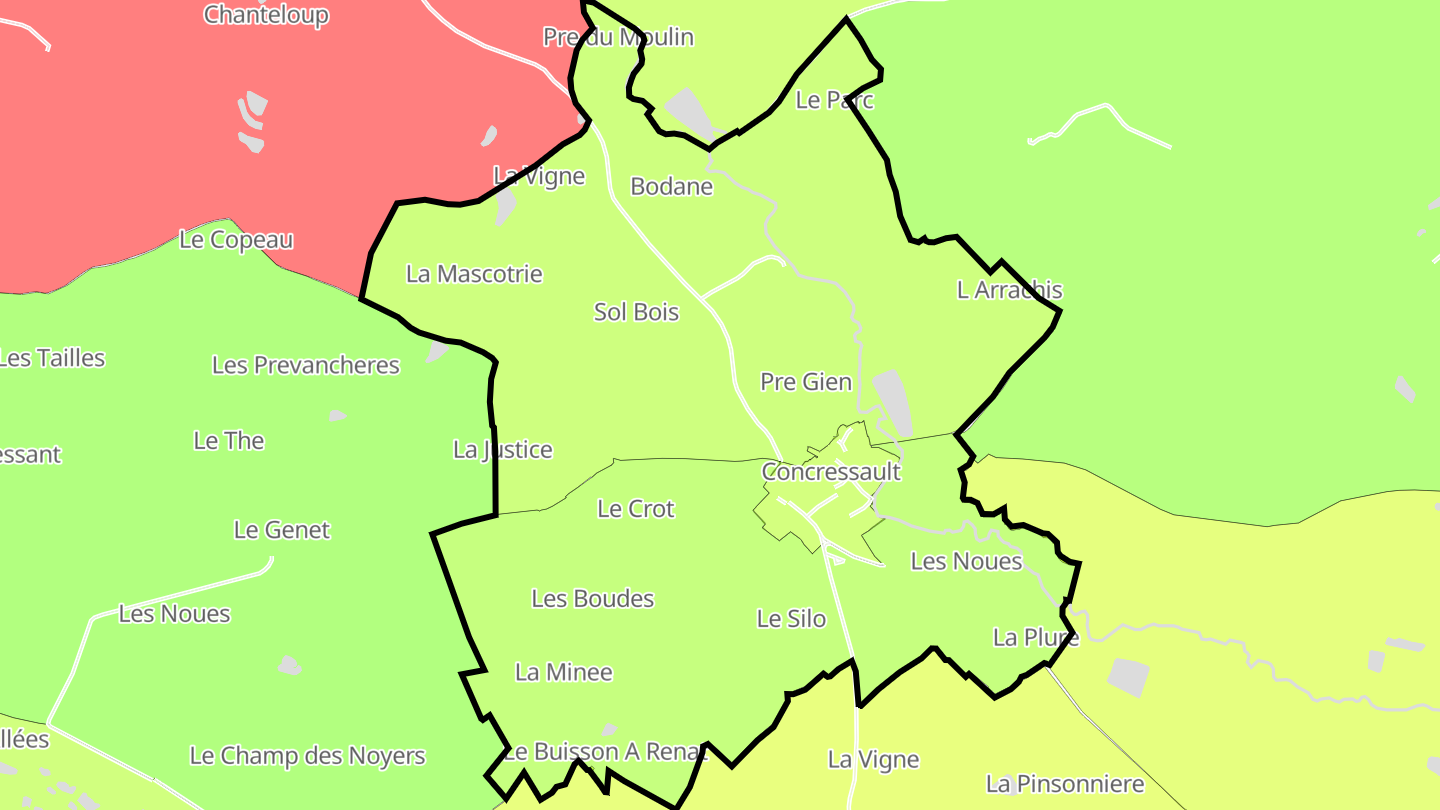 Carte des prix de l'immobilier Concressault