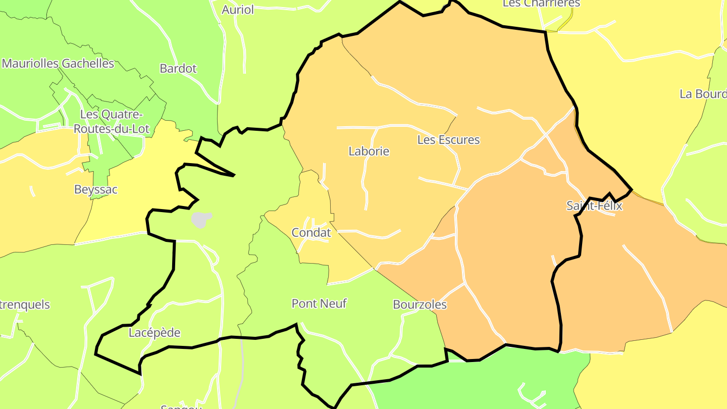 Carte des prix de l'immobilier Condat