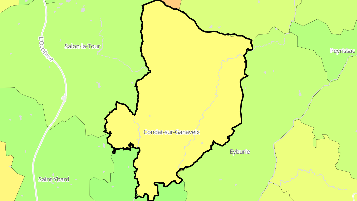 Carte des prix de l'immobilier Condat-sur-Ganaveix